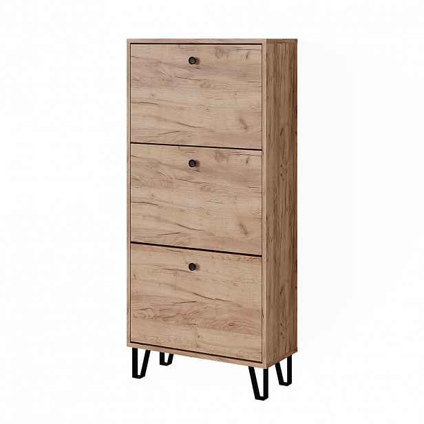 Vicco VÝKLOPNÍK NA BOTY Siri Zlatý mocný dub 130 x 60 cm se 3 výklopnými zásuvkami