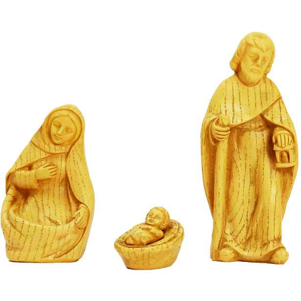 Svatá rodina Moderní dřevěný vzhled – výška 15 cm