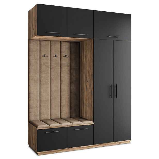 MASSENO MODERNÍ PŘEDSÍŇOVÁ SESTAVA REMA, 180/240/60 cm, dub Lefkas