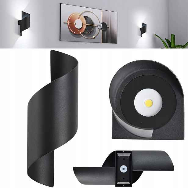 Led vnitřní nástěnné svítidlo černé Venkovní a vnitřní nástěnné svítidlo 10W