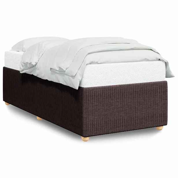 vidaXL Rám postele bez matrace tmavě hnědá 90 x 190 cm textil