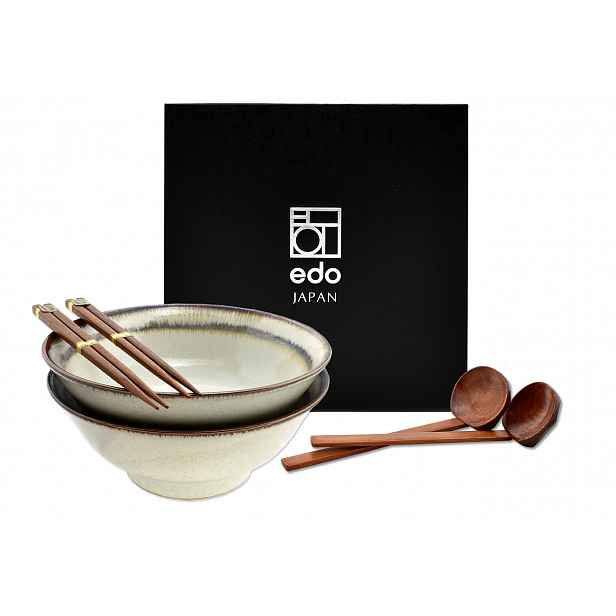 Sada 2 misek s lžícemi a paličkami – dárková krabička Ramen Wasabi 22 cm