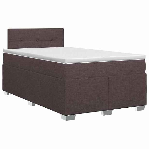 vidaXL Postel boxspring s matrací Tmavě hnědá 120 x 190 cm Textil