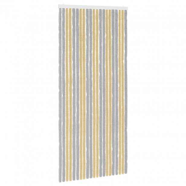 vidaXL Záclona proti hmyzu Chenille Šedá a béžová 90 x 200 cm 100% PP