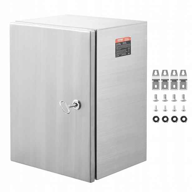 Elektrická skříň 40x30x15 cm ocel 304 IP66 – nástěnná se zámkem