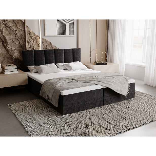 Čalouněná postel 160x200 ELSIE 4 s úložným prostorem - antracit