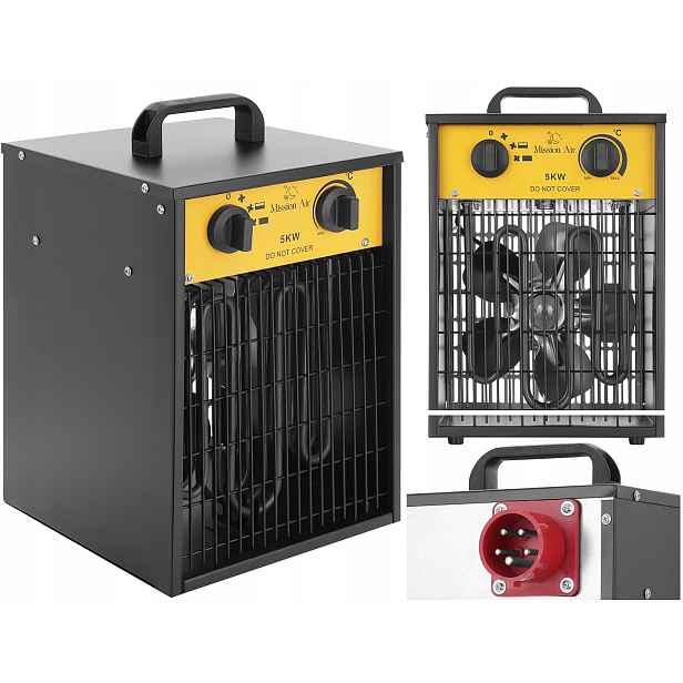 Elektrický ohřívač Dmychadlo Ohřívač Farelka 5kW Termostat 5000w 400v