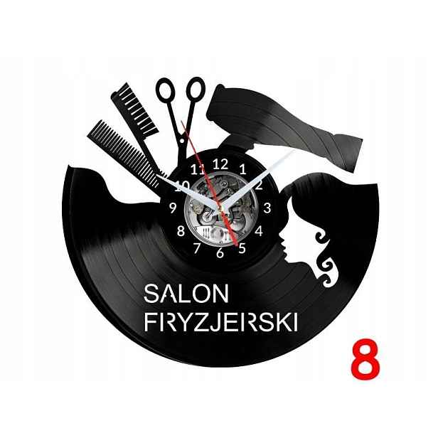 Kadeřnický salon Vaše jméno Nástěnné hodiny Vinylová deska Dárek