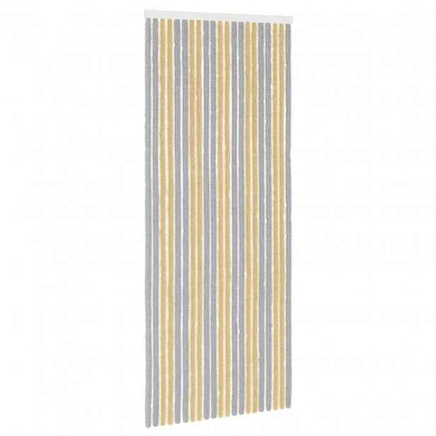 vidaXL Záclona proti hmyzu Chenille Šedá a béžová 90 x 220 cm 100% PP