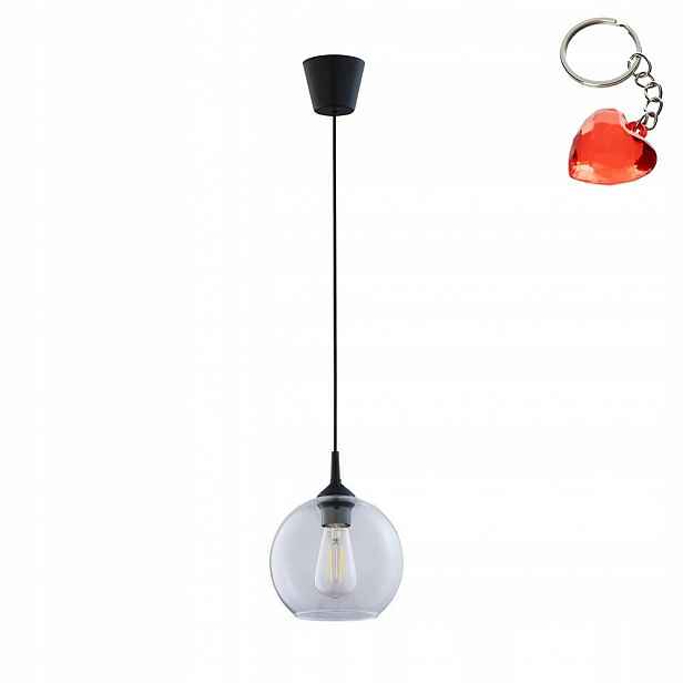 Závěsná Pendant Stropní Svítidlo Černá Cubus 1xE27 Sklo Kov Tk Lighting
