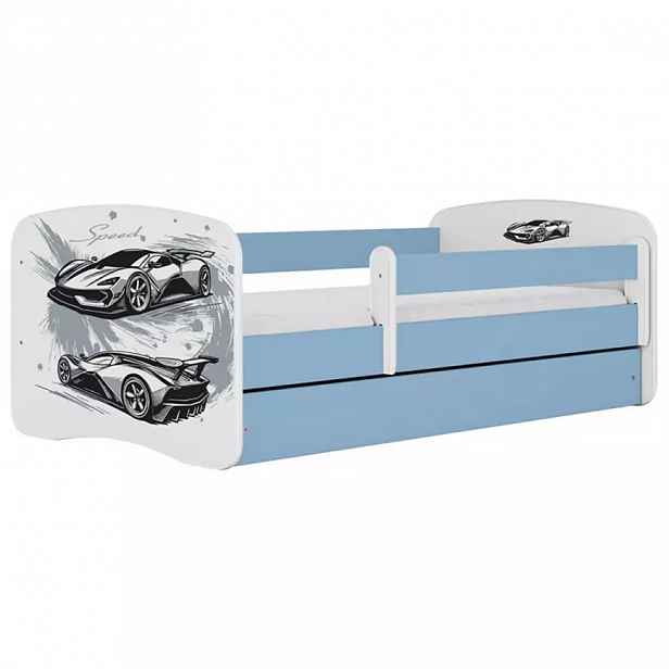 Dětská postel Babydreams+SZ+M modrá 80x180 auto