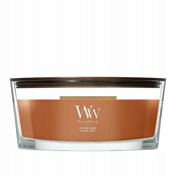 WoodWick Saffron Smoke svíčka velká 610 g dřevěný knot na 176 h