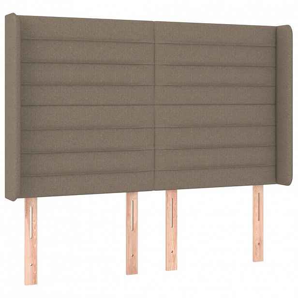 vidaXL Čelo postele typu ušák taupe 147x16x118/128 cm textil