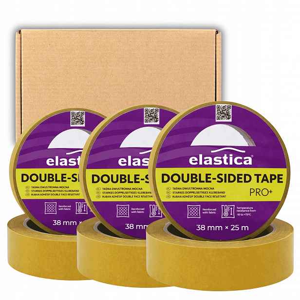 48x Oboustranná kartonová páska zesílená 38 mm x 25 m Elastica Pro+ Silná