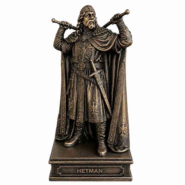 Hetman – bronzová soška z polystonu 24 cm, historická sběratelská figurka