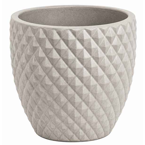 Květináč keramický obal kulatý ražba béžový 38 Cm