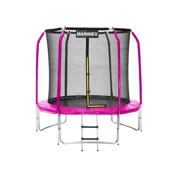 Trampolína Marimex 244 cm růžová + ochranná síť + schůdky ZDARMA