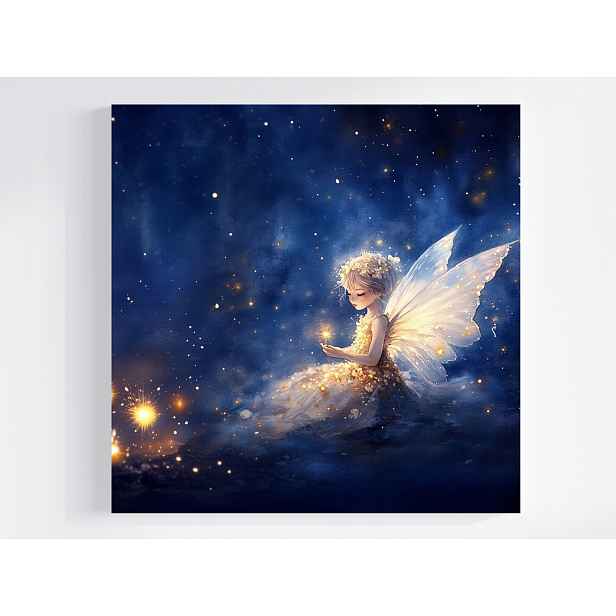 Obraz Na Plátně Canvas Děti Dívka Víla Motýl Světlo 50x50