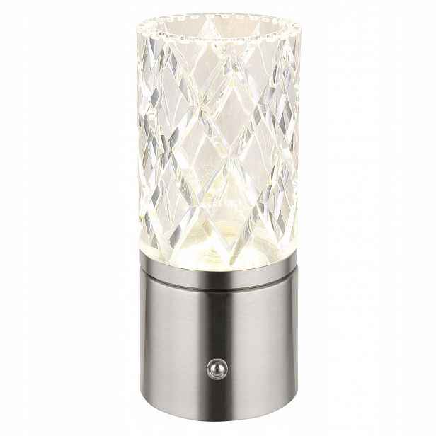 Stolní lampa Lunki stříbrná průhledná Led dotyková Globo Lighting 8cm