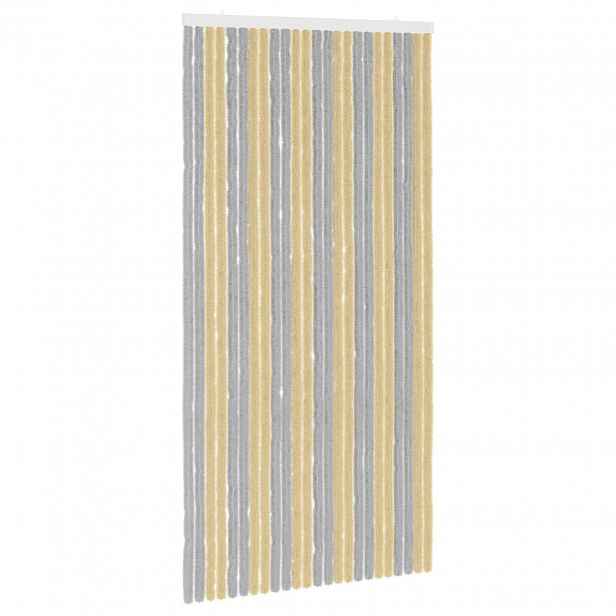 vidaXL Záclona proti hmyzu Chenille Šedá a béžová 100 x 200 cm 100% PP