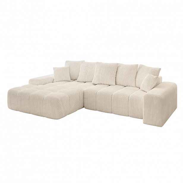 ALTDECOR ROHOVÁ SEDACÍ SOUPRAVA s otomanem vlevo ENSI-L – 267 x 164 x 69 cm, béžová