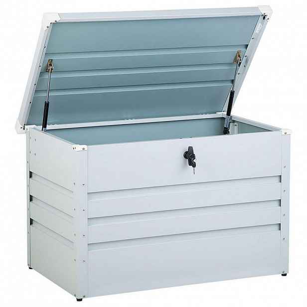 Beliani ÚLOŽNÝ BOX NA POLSTROVÁNÍ Ocel světle šedý 100/62 cm Cebrosa