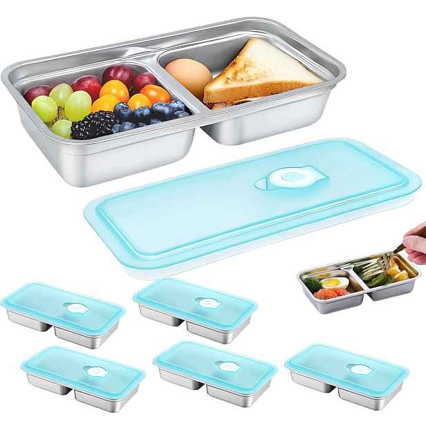 Bento Box 304 Nerezová Ocel Lunchbox Vzduchotěsná Nádoba Modrá 6x