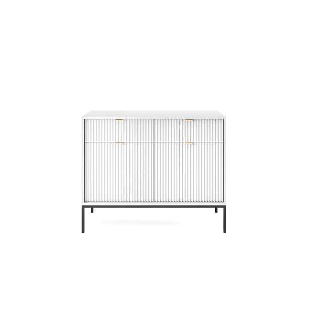 Piaski Komoda Nova 104 cm se zásuvkami bílá/černá