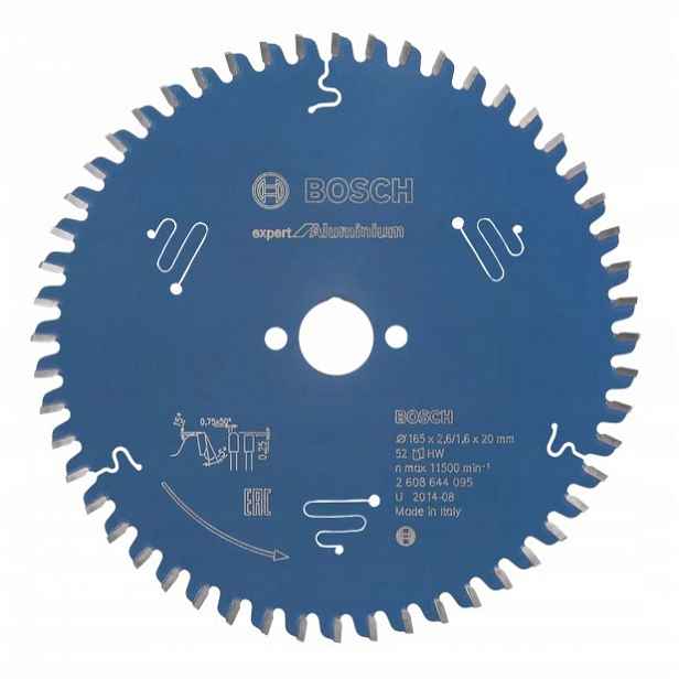 Pilový kotouč Expert for Aluminium 165x20x2,6 mm 52 zubů (2608644095) Bosch