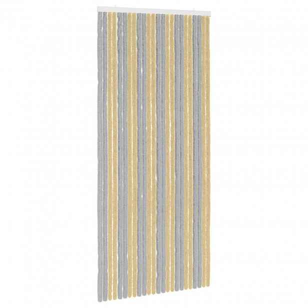 vidaXL Záclona proti hmyzu Chenille Šedá a béžová 100 x 220 cm 100% PP