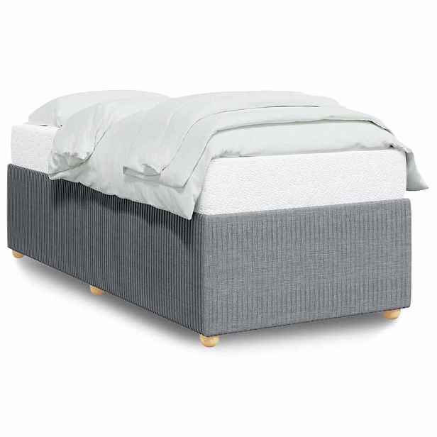 vidaXL Rám postele bez matrace světle šedý 90 x 200 cm textil