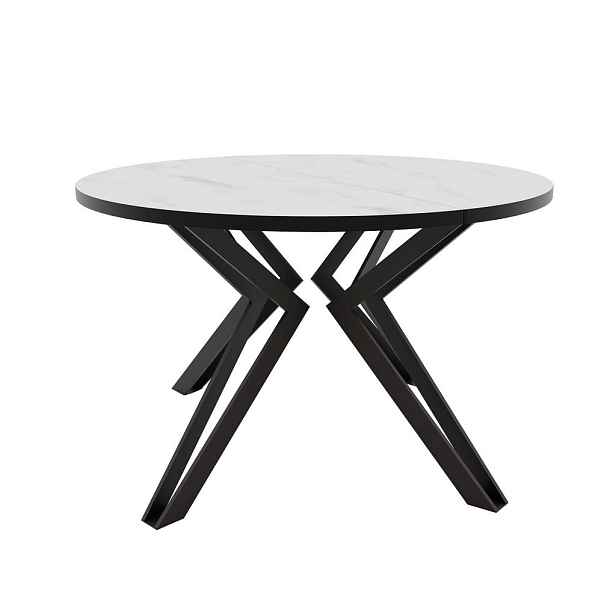 Idohome JÍDELNÍ STŮL RAMIRO 120 cm rozkládací z MDF, černý / Bianco