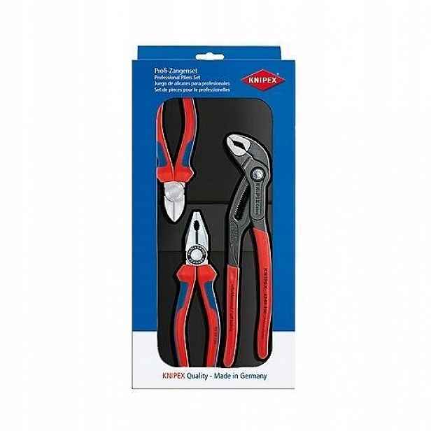 Knipex set kleští boční štípací 160mm, kombinačky 180mm, Siko Cobra 250mm,