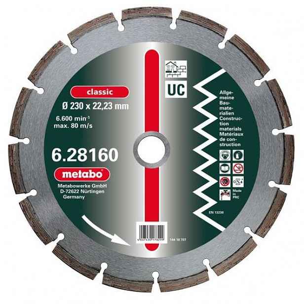 Metabo 628157000 diamantový kotouč řezný 125mm/22,2mm, Classic univerzální
