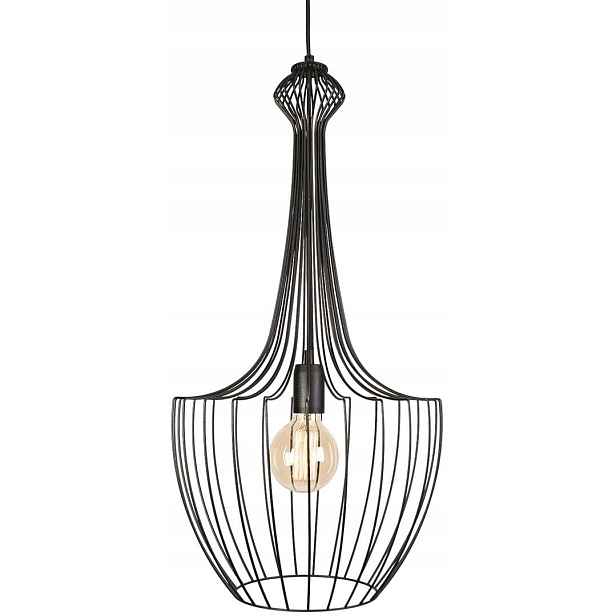 Nowodvorski Luksor černá závěsná lampa E27 60W, kov, Ø37 cm