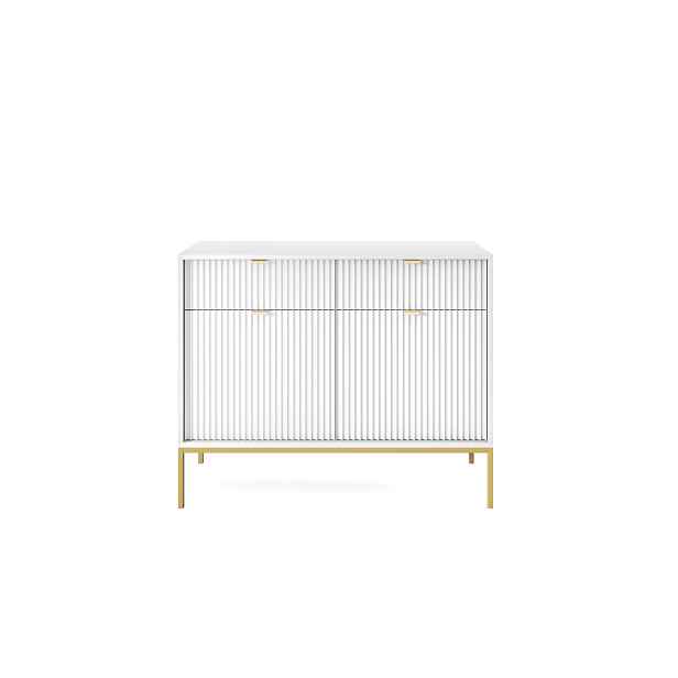 Piaski Komoda Nova 104 cm se zásuvkami bílá/zlatá