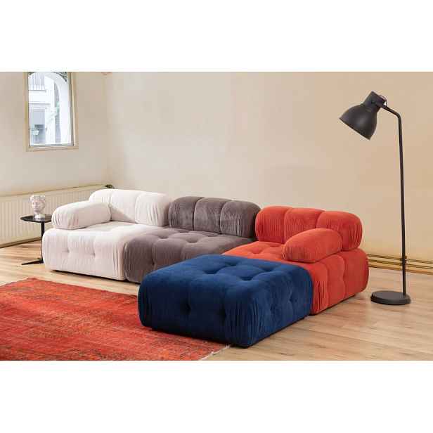 Rohová sedací souprava Doblo 3 Seater with Pouffe ( L1-O1-1R-Pouffe) - Multicolor