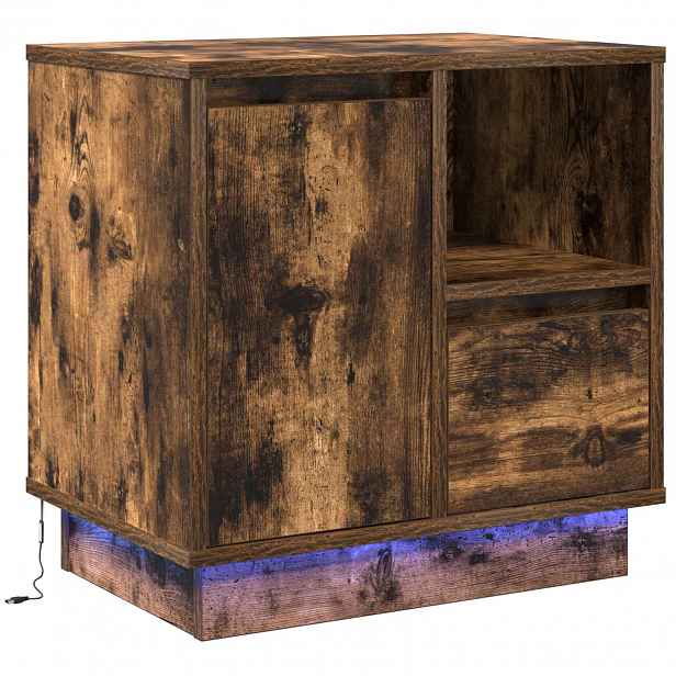 vidaXL Noční skříňka Kouřový dub 50 x 34,5 x 50 cm. Kompozitní dřevo