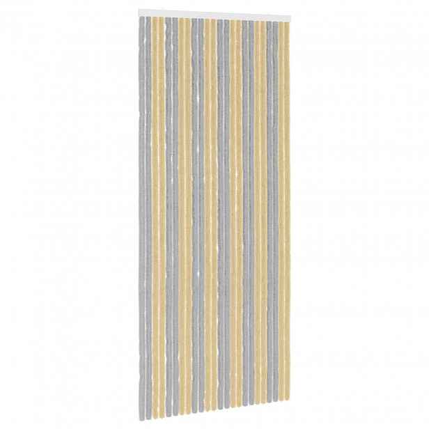 vidaXL Záclona proti hmyzu Chenille Šedá a béžová 100 x 230 cm 100% PP