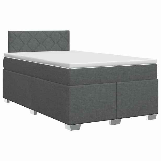vidaXL Postel boxspring s matrací Tmavě šedá 120 x 190 cm Textil