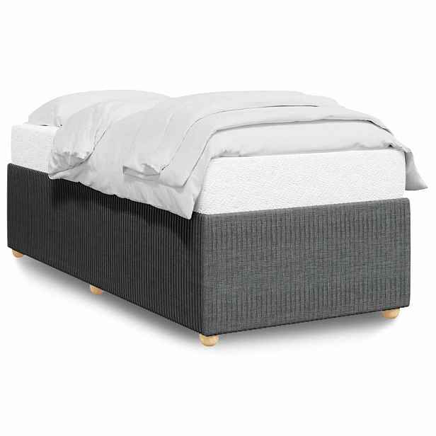 vidaXL Rám postele bez matrace tmavě šedý 90 x 200 cm textil