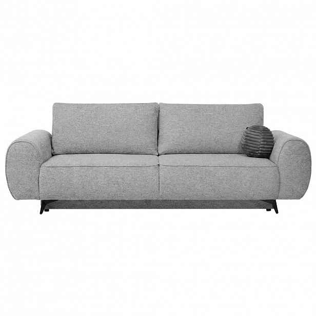 Beautysofa ROZKLÁDACÍ POHOVKA Vito, 3místná s úložným prostorem, systém DL, žinylková látka, světle šedá