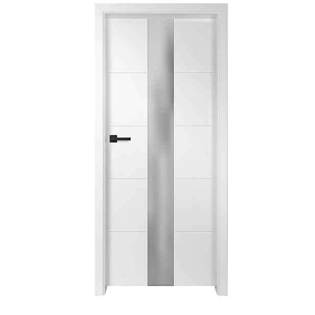 Bezfalcové bílé interiérové dveře Baldur 5 (UV Lak) - Výška 210 cm