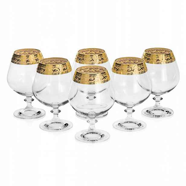 Exkluzivní skleničky na koňak, brandy „zlatý Ornament“ 400 ml 6 ks