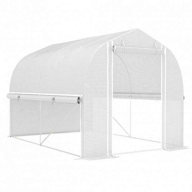 Modfu FÓLIOVNÍK z plastu 300x200x200 cm bílý s rolovacími stěnami, dveřmi a 4 okny, UV odolný