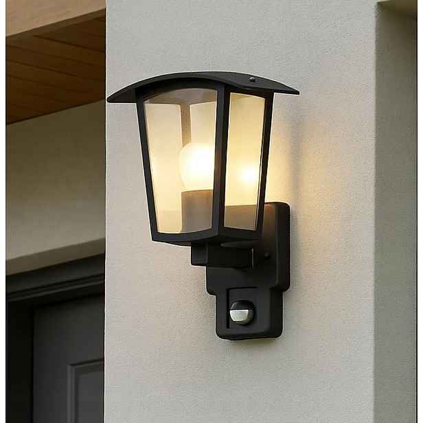 Venkovní nástěnné svítidlo E27 Pir senzor pohybu IP44 Černá lampa