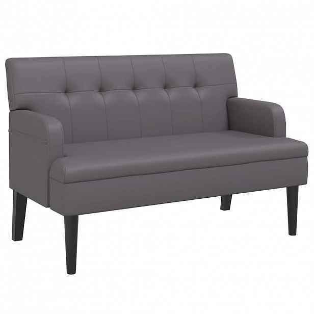 vidaXL Lavice s opěradlem šedá 112 x 65,5 x 75 cm umělá kůže