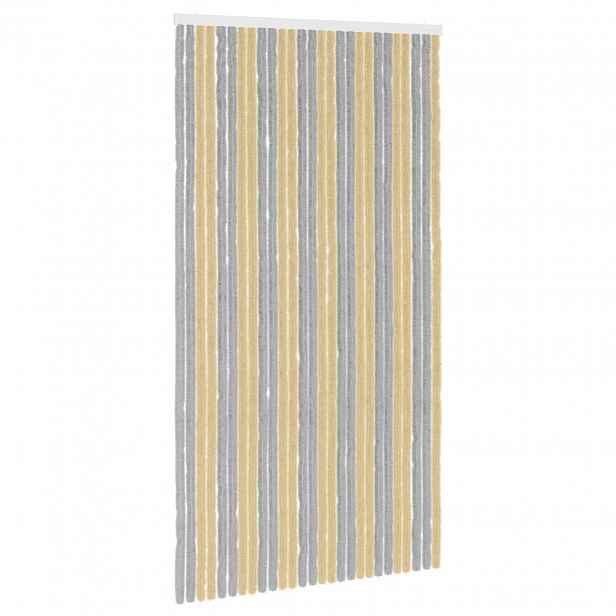 vidaXL Záclona proti hmyzu Chenille Šedá a béžová 118 x 220 cm 100% PP