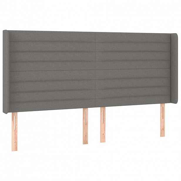 vidaXL Čelo postele typu ušák tmavě šedé 163x16x118/128 cm textil