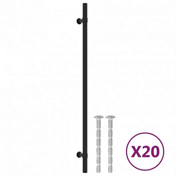 vidaXL Nábytkové úchytky 20 ks černé 320 mm nerezová ocel